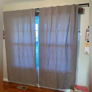 Land of Nod black out curtains. Grey with embroidered stars. Accepting offers